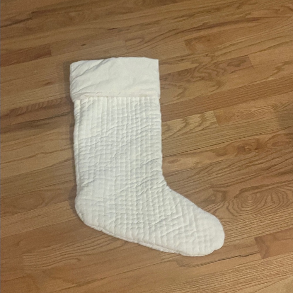 Pottery Barn Ivory oversize Christmas stocking